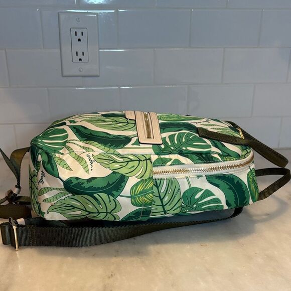 Radley London Maple Cross Palm Print Medium Zip Top Backpack Green White Gold main image 15